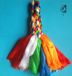 五色龙纹哈达编织 手工编织五色金刚结 车挂 大号款