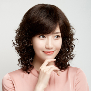 假发女长卷发中老年送妈妈羊毛卷真发全真人发全头套中长发假发套