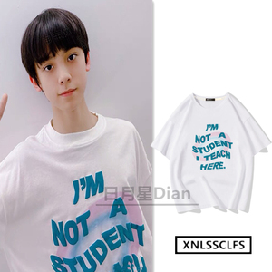 tf家族左航同款衣服字母印花短袖t恤女学生ins夏季纯棉宽松上衣潮