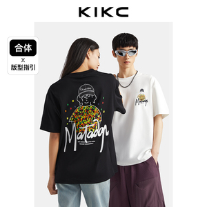 kikc新疆棉短袖男女情侣t恤夏季新款小众设计感潮牌潮流美式宽松