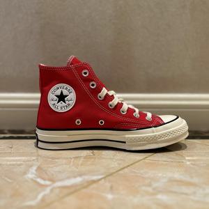 Converse匡威2023年新款1970s经典搪瓷红高帮帆布鞋A10274C大红色