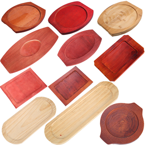 铁板烧盘木板垫加厚木托隔热垫餐垫圆形长方形烧烤盘木垫石锅木垫