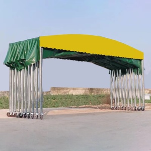 定制移动推拉雨棚伸缩折叠帐篷仓库活动棚户外防雨停车遮阳雨篷