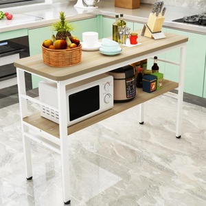 案板桌子家用厨房架切菜木架子置地式置物台可q移动料理桌窄款层