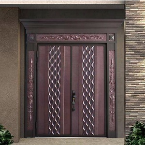 欧式铝艺别墅大门对开门铝合金庭院门家用乡村院子农村电动双开.