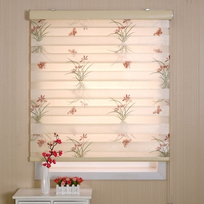 卫生间式免打孔卷帘卷帘窗帘图案防水百叶窗帘客厅遮光双面膨胀卷