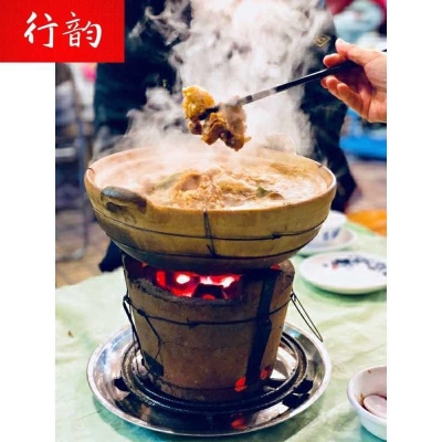 行韵炭炉木炭火锅老式陶土红泥小火炉户外烧烤取暖小风炉商用土灶
