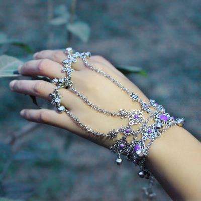 包邮古风手链戒指古代仙女配饰手链指环古装丝带一体手镯绑