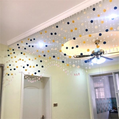 欧式玄关房门半截家用水晶珠帘 婚礼中国风门帘半帘加密吊链装饰