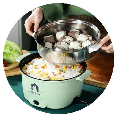 炖锅迷你型煮饭电炒锅家用旅行电煮锅两用小孩