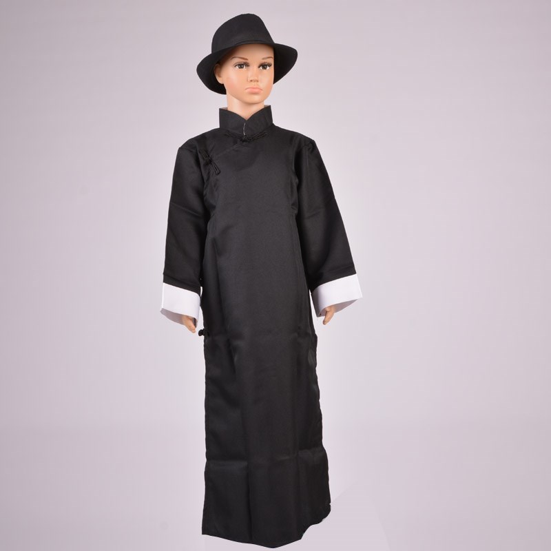 儿童长衫 男童表演民国服装 小孩长袍复古 相声服古装上海滩套装