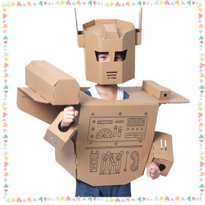 手工制作纸盒子小机器人diy幼儿园纸箱机器人模型纸箱做的机器人