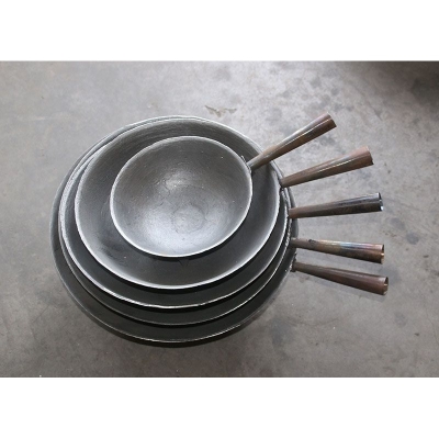 山西铁锅家峪铁锅老式铸铁加厚生铁铸铁无涂层有脚单把炒锅