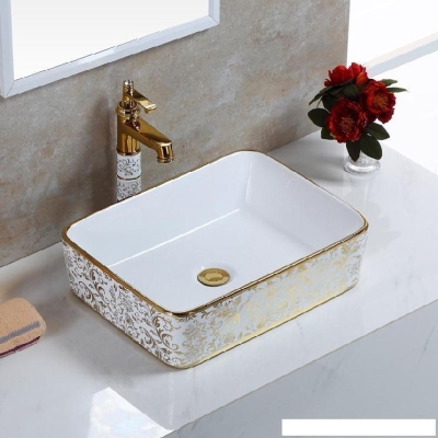 台式洗脸工程洗手盆艺术陶瓷洗漱暗装柜带.搓衣板盆面台上盆盘地