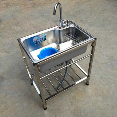 可移动洗菜盆厨房洗碗池置物架特大号简易放碗洗手盆铝合金简单台