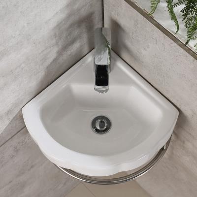 三角洗手盆陶瓷转角盆三角形角落小号迷你支架洗脸盆挂墙式卫生间