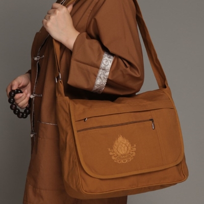 居士包荷花佛袋佛包僧用包尼姑包帆布斜挎和尚包包男女拜佛专用袋