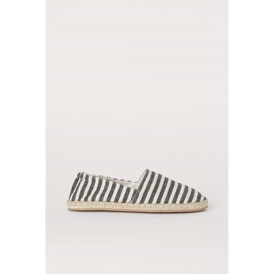 hm 女鞋低帮套脚帆布鞋 时尚棉质平底休闲懒人鞋 0581153