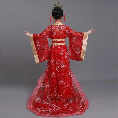 大童汉服长裙小女生古代人穿的衣服 公主小孩子霸气服装民族长