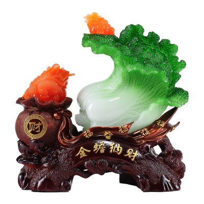 38花达百货商店淘宝做生意招财摆件金蟾白菜三足蟾蜍纳财旺财办公室