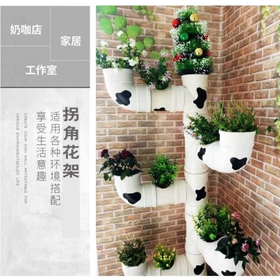 阳台pvc管花架 立体水管创意花盆管道式阳台种菜幼儿园装饰一角花