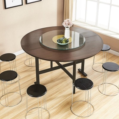 折叠桌餐桌家用圆形十人