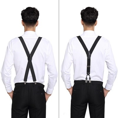 男士西装衬衫西裤背带成人内扣户外皮带条加大加肥交叉多款可选夹