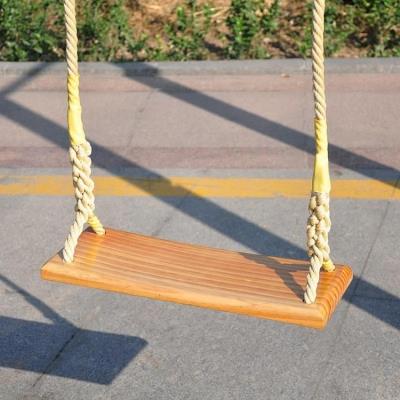 家庭田园庭院室外户外千秋吊椅成人简易麻绳秋千实木板坐板儿童