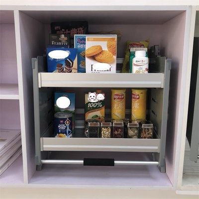 层架内置立式折叠储物架顶柜加厚橱柜里面的置物架厨柜下拉式拉篮