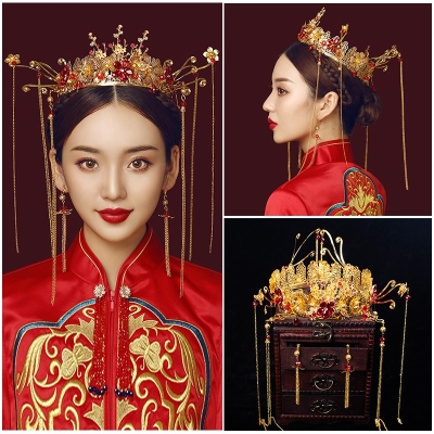 古代凤冠头饰皇后流苏公主