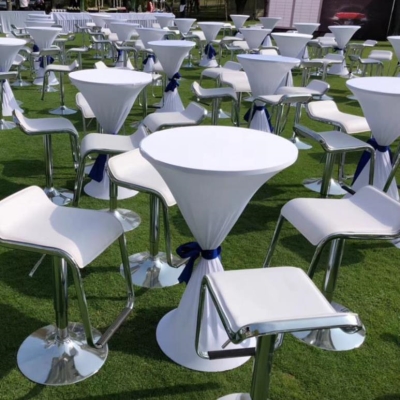 北欧式茶歇高展会吧组合金属吧台桌升降圆形洽谈桌轻奢高脚酒会小