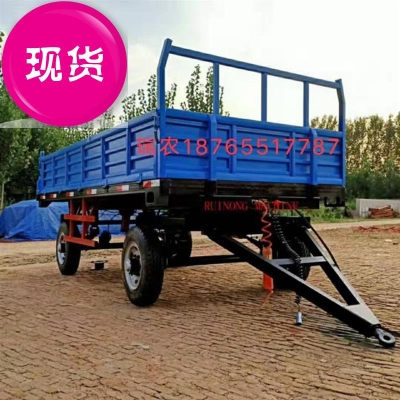 w农用拖拉机带拖车挂斗 气 刹后卸3吨5吨6吨8吨10吨15吨平板拖车