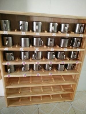 全木制儿童口杯柜毛巾架实木儿童杯子架木头格子架水杯架子幼儿园