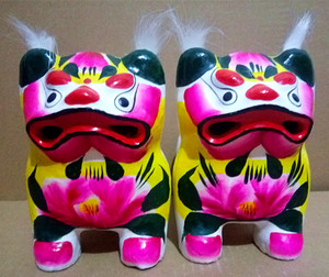 高密泥塑泥雕泥老虎20厘米30厘米叫虎招财虎镇宅虎民间工艺品摆件