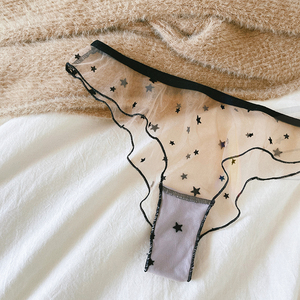 t mi 臀迷 超透明网纱内裤性感纯欲少女蜜桃臀诱惑三角裤低腰情趣