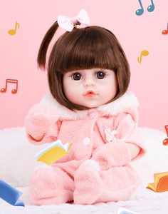 新款38cm可眨眼带音乐仿真婴儿搪胶软胶洋娃娃儿童玩具娃特价