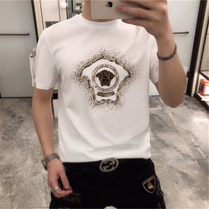versace范思哲短袖t恤男装夏季新品美杜莎印花透气圆领休闲上衣男
