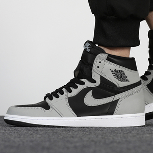 nike耐克男女鞋air jordan 1影子灰情侣高帮运动篮球鞋555088-035