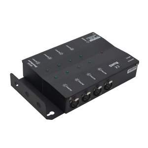 舞台演出设备dmx512放大器光电隔离1进8出帕灯光束信号扩大分配器