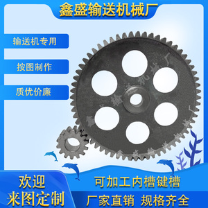 非标定制输送机配件铸铁直齿轮4M5M工业传动链轮皮带传动大小齿轮