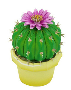 儿童手工折纸diy拼装立体3d纸质模型 仿真植物盆景盆栽仙人球制作