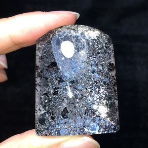 天然水晶球包裹体黑云母吊坠景石原石宝石项链风水无事牌挂件装饰