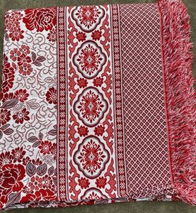 老式线毯纯棉双人床单厚三米炕上单针织特大土炕单沙发巾4米