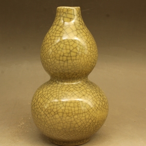 宋哥窑开片小葫芦瓶 古玩古董 仿古瓷器 收藏品 摆件 送礼