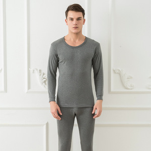 男士纯棉秋衣秋裤套装全棉圆领打底保暖内衣棉毛衫厂家批发冬外贸
