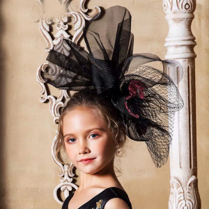 复古夸张网纱发饰夸张头饰彩妆创意造型 儿童走秀头饰