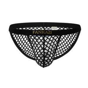 大网眼男同志gayt内裤高叉性感镂空透明u凸渔网三角裤骚气情趣受0