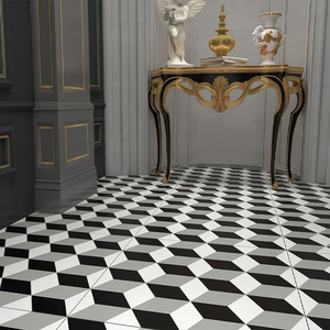 黑白格子地砖客厅