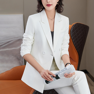 白色西装套装女高级感职业装气质女神范韩版休闲小西服讲师工作服
