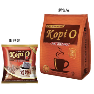 马来西亚益昌老街纯黑咖啡乌kopio袋泡20包2合1咖啡含糖无奶300克